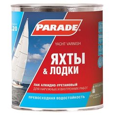 Лак яхтный Parade L20 Яхты & Лодки матовый алкидно-уретановый бесцветный 0.75 л