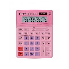 Калькулятор бухгалтерский STAFF STF-888-12 розовый
