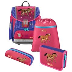 Step By Step Ранец Touch2 Lucky Horses 4 предмета (138929), розовый/лиловый