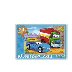 Пазл Рыжий кот Konigspuzzle Веселый транспорт (ПК24-5876), 24 дет.