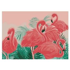Рыжий кот Картина по номерам "Яркие Фламинго" 22х30 см (HS159)