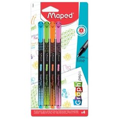 Maped Набор капиллярных ручек Graph Peps 4 цвета неоновые, 0,4 мм (749043)