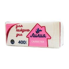 Салфетки Перышко Лилия, 24х24 см 24 х 24 см, 400 шт.