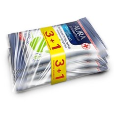 Влажные салфетки Aura антибактериальные с ромашкой, 15 шт., 4 уп.