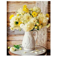 Рыжий кот Картина по номерам "Красивый белый букет" 40х50 см (Х-3577)