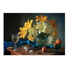 Рыжий кот Картина по номерам "Букет жёлтых лилий" 40х50 см (Х-3573)