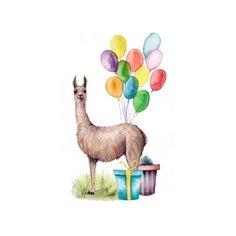 Рыжий кот Картина по номерам "Лама и шары" 30х40 см (Х-8079)