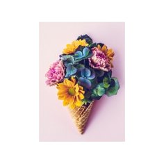 Рыжий кот Картина по номерам "Цветы в рожке" 30х40 см (Х-9035)