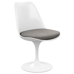 Стул Woodville Tulip, металл/искусственная кожа, цвет: белый/серый