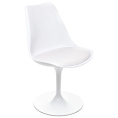 Стул Woodville Tulip, металл/искусственная кожа, цвет: белый