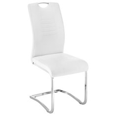 Стул Woodville Neler, металл/искусственная кожа, цвет: белый
