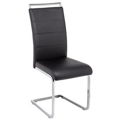 Стул Woodville Oddy, металл/искусственная кожа, цвет: black