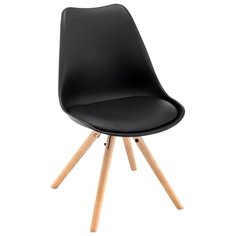 Стул Woodville Bonito, дерево/искусственная кожа, цвет: черный