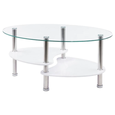 Столик журнальный Woodville Rinko, ДхШ: 90 х 55 см, clear/high gloss