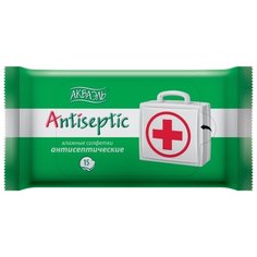 Влажные салфетки Aquaelle Antiseptic, 15 шт.