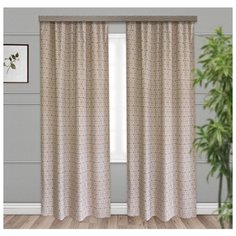 Портьеры Witerra Этника на ленте 275 см 2 шт. темное золото