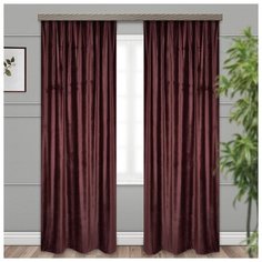 Портьеры Witerra Вельвет на ленте 260 см бордо