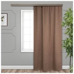 Портьеры Witerra Ромбы FA161 на ленте 260 см молочный шоколад