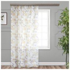 Тюль Witerra Японский пион на ленте 260х300 см желтый