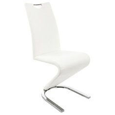 Стул Woodville Barlo, металл/искусственная кожа, цвет: white/chrome