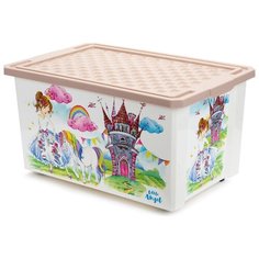 Контейнер Little Angel Сказочная принцесса 57 л (LA1028-НК) белый/розовый
