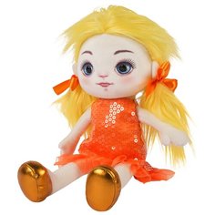 Мягкая игрушка Maxitoys Кукла Милена в оранжевом платье 35 см