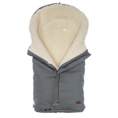 Конверт-мешок Nuovita Siberia Lux Bianco меховой 90 см серый