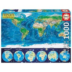 Пазл Educa Neon Карта мира (16760), 1000 дет.