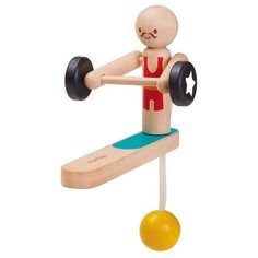 Дергунчик PlanToys Акробат-тяжелоатлет бежевый