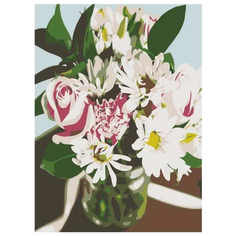 Рыжий кот Картина по номерам "Нежный букетик" 22x30 см (HS138)