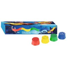 CENTRUM Краски пальчиковые Hot Wheels 4 цвета со штампами 25 мл (89093)