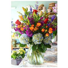 Рыжий кот Картина по номерам "Красивый букет в вазе" 40х50 см (Х-3571)