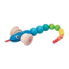 Каталка-игрушка PlanToys Pull-Along Snake (5109) синий/голубой