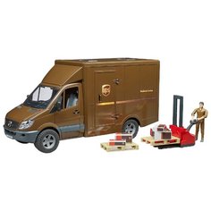 Фургон Bruder Mercedes-Benz Sprinter UPS с фигуркой, погрузчиком и аксессуарами (02-538) 1:16 коричневый