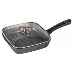 Сковорода-гриль Мечта Гранит 26х26 см с крышкой с крышкой, гранит
