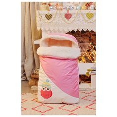 Конверт-мешок Argo Baby Совушка меховой 75 см розовый