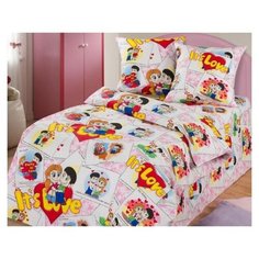 Постельное белье 1.5-спальное АртПостель Очаровашки, бязь, 70 х 70 см розовый