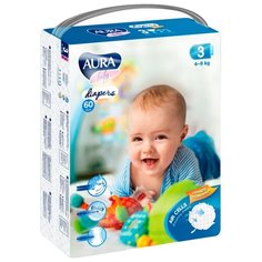 Aura подгузники 3 (4-9 кг) 60 шт.
