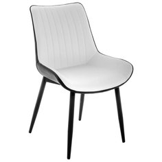 Стул Woodville Seda, металл/искусственная кожа, цвет: черно-белый