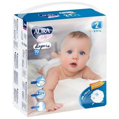 Aura подгузники (3-6 кг) 70 шт.