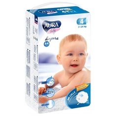 Aura подгузники 4 (7-14 кг) 44 шт.