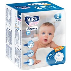 Aura подгузники (3-6 кг) 16 шт.
