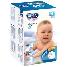 Aura подгузники 4 (7-14 кг) 12 шт.
