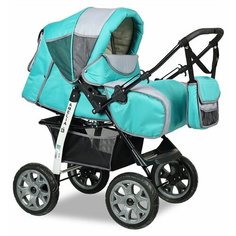 Коляска-трансформер Alis Amelia бирюзовый/светло-серый