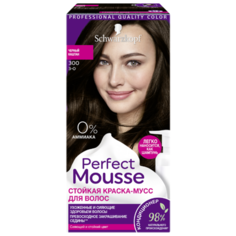 Schwarzkopf Perfect Mousse Стойкая краска-мусс для волос, 300, Черный каштан