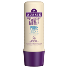 Aussie 3 Minute Miracle Pure Locks Средство интенсивного ухода для волос, страдающих от ежедневной укладки, 250 мл