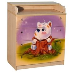 Пеленальный комод Влана Китти Пикник (КДП 80/4-13) клен