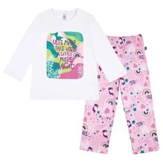 Пижама Bossa Nova размер 86-92, белый/розовый