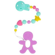 Прорезыватель Жирафики Пряничный человечек 939673 голубой/розовый