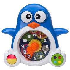 Интерактивная развивающая игрушка Keenway Пингвиненок-часы синий/белый